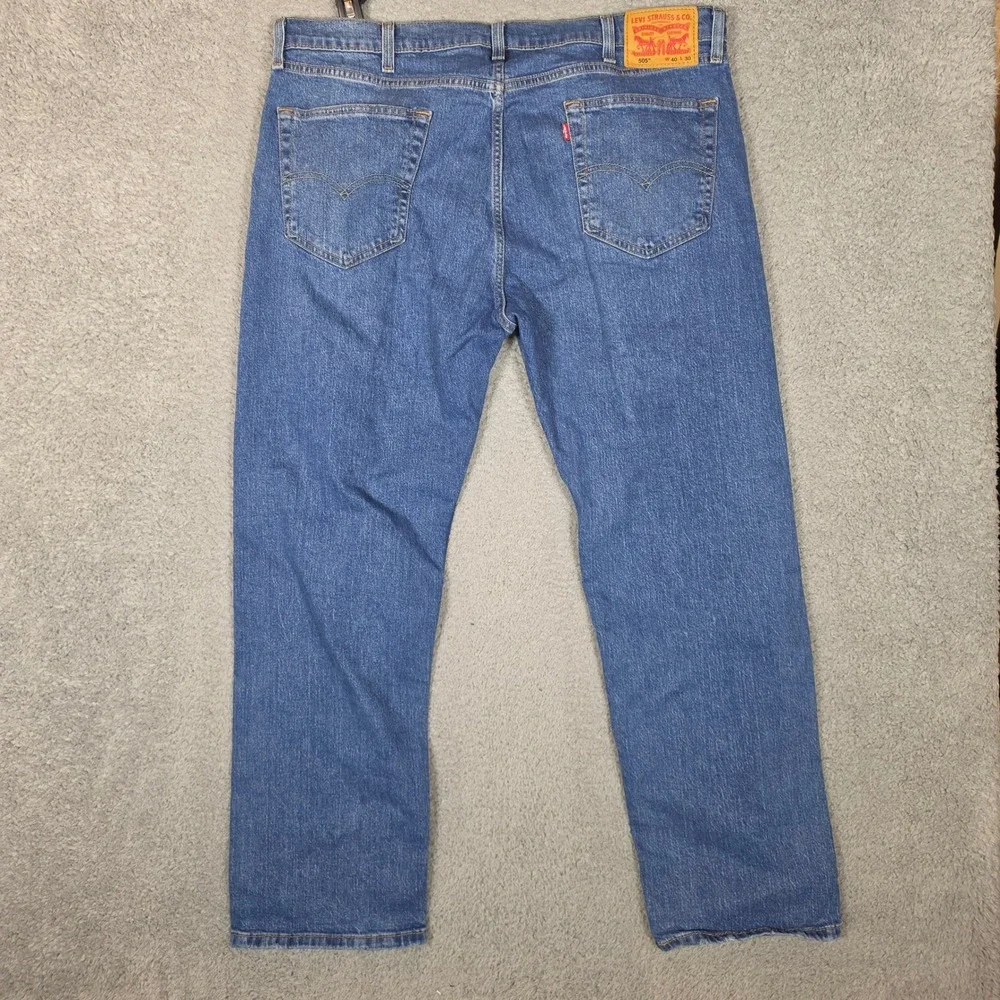 Levi's 505 Jeans Mens‎ 40x30 Blue Casual Regular Fit Denim Straight Leg
